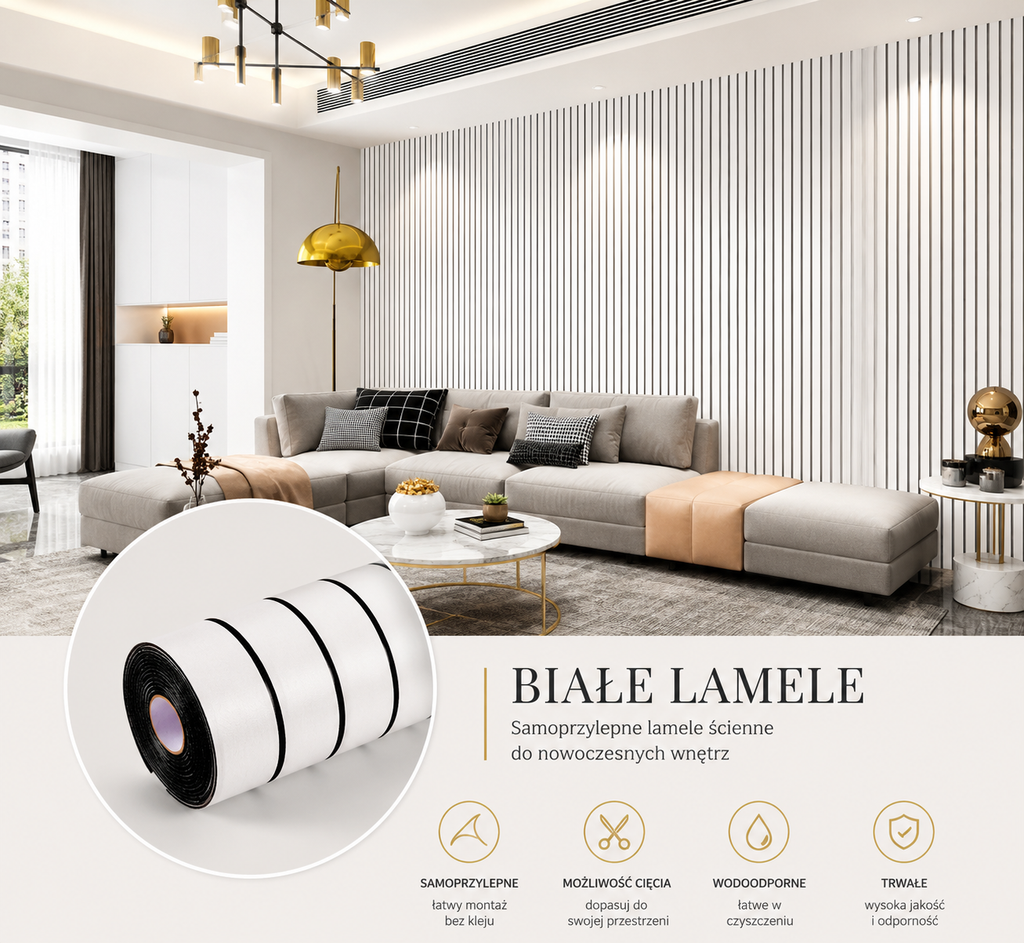 Lamele Ścienne Premium Samoprzylepne Wiele Wariantów