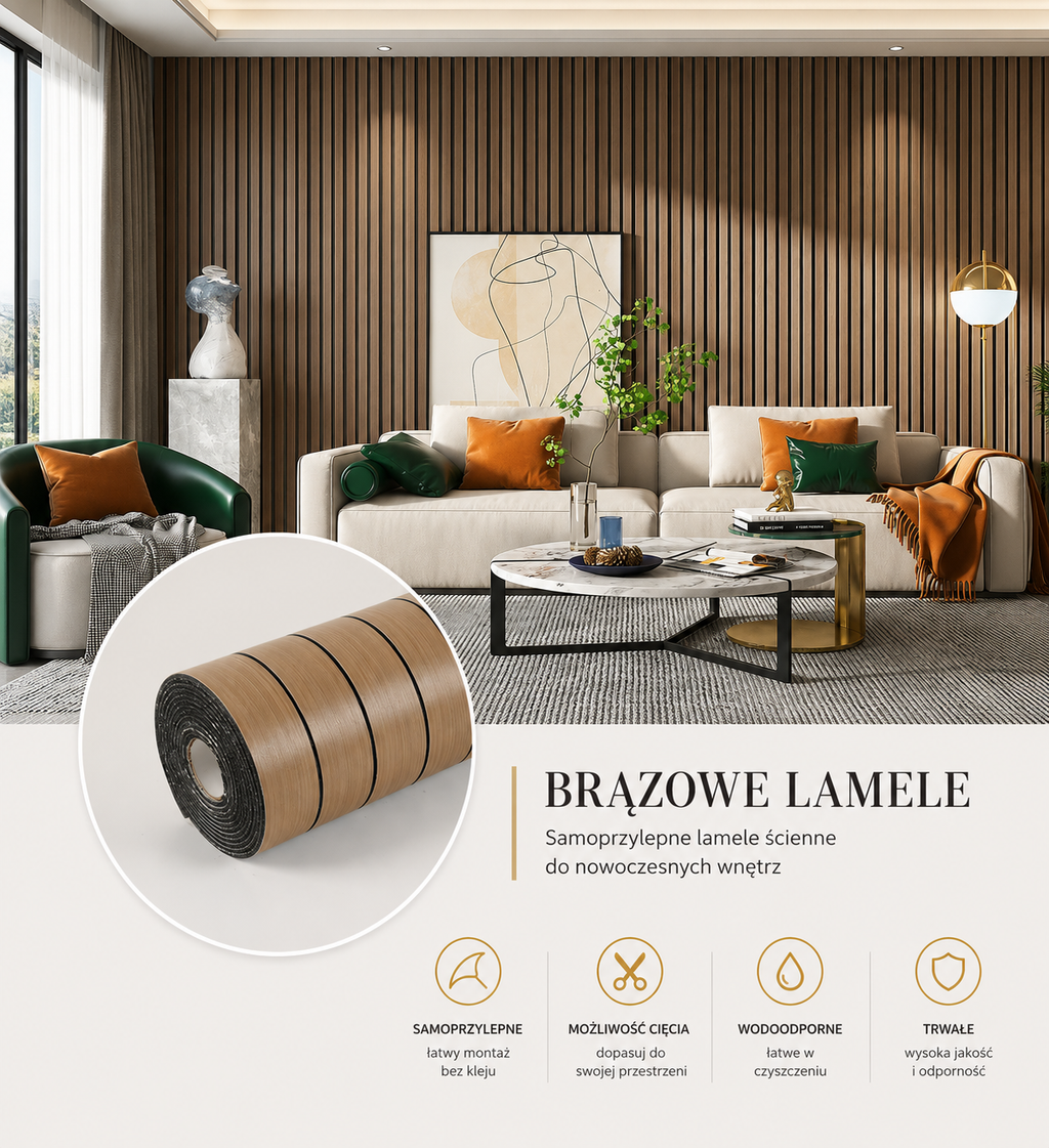 Lamele Ścienne Premium Samoprzylepne Wiele Wariantów