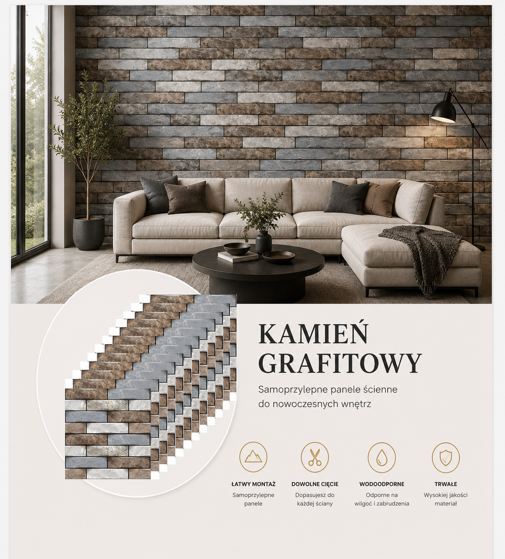 KAFELKI ŚCIENNE PREMIUM 3D SAMOPRZYLEPNE WIELE WARIANTÓW