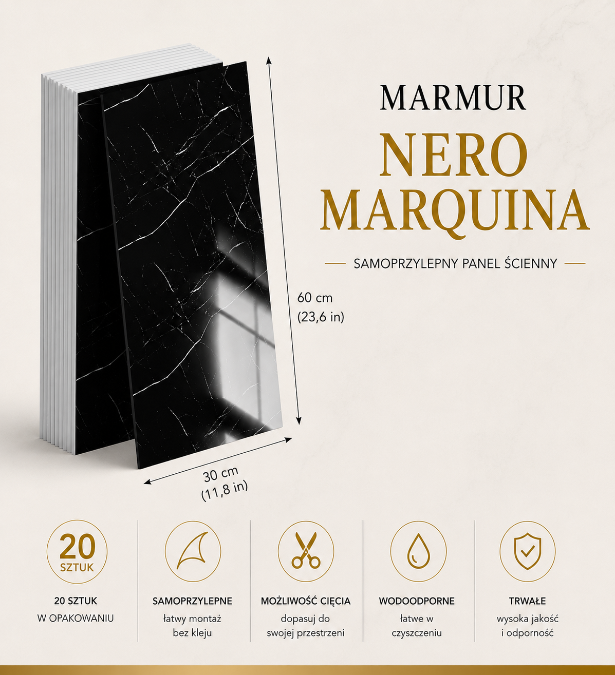 Panele Marmurowe Premium Samoprzylepne Wiele WARIANTÓW